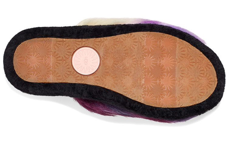 (WMNS) UGG Fluff Yeah Slide Tie Dye 'Black White Purple' 1117326-MGNL