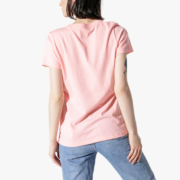(WMNS) Converse Alphabet Pattern Printing Round Neck Short Sleeve Pink 10017088-A03