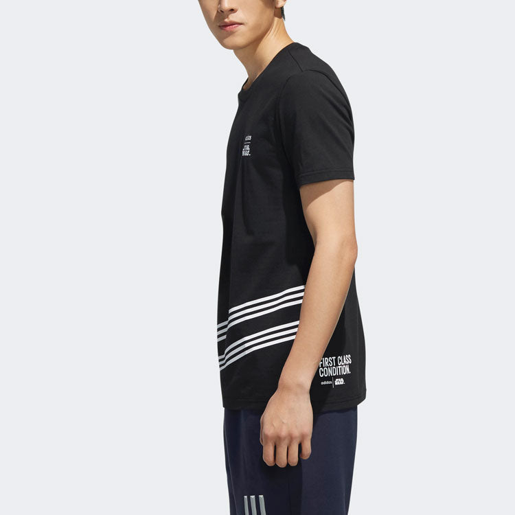 adidas Round Neck Logo Short Sleeve Black DW8168