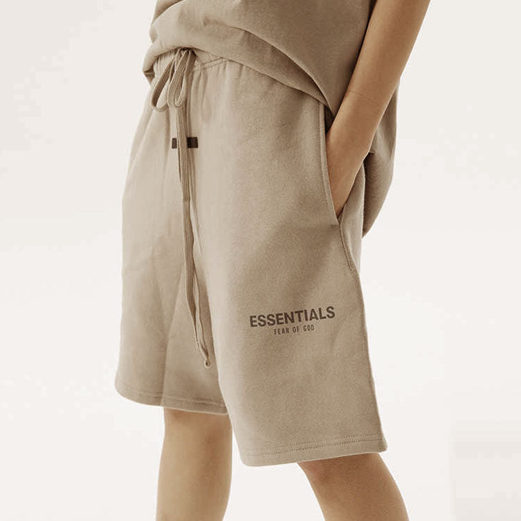 Fear of God Essentials FW21 Sweatshort Dark Tan FOG-FW21-182