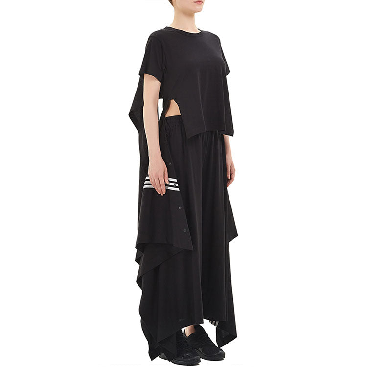 (WMNS) Y-3 SS21 Casual Shawl Round Neck Short Sleeve Black FN5696