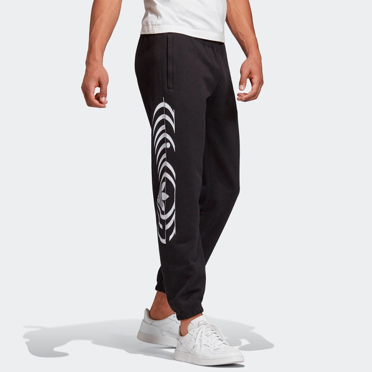 adidas originals Torsion Sp Logo Printing Running Sports Long Pants Black GD6011