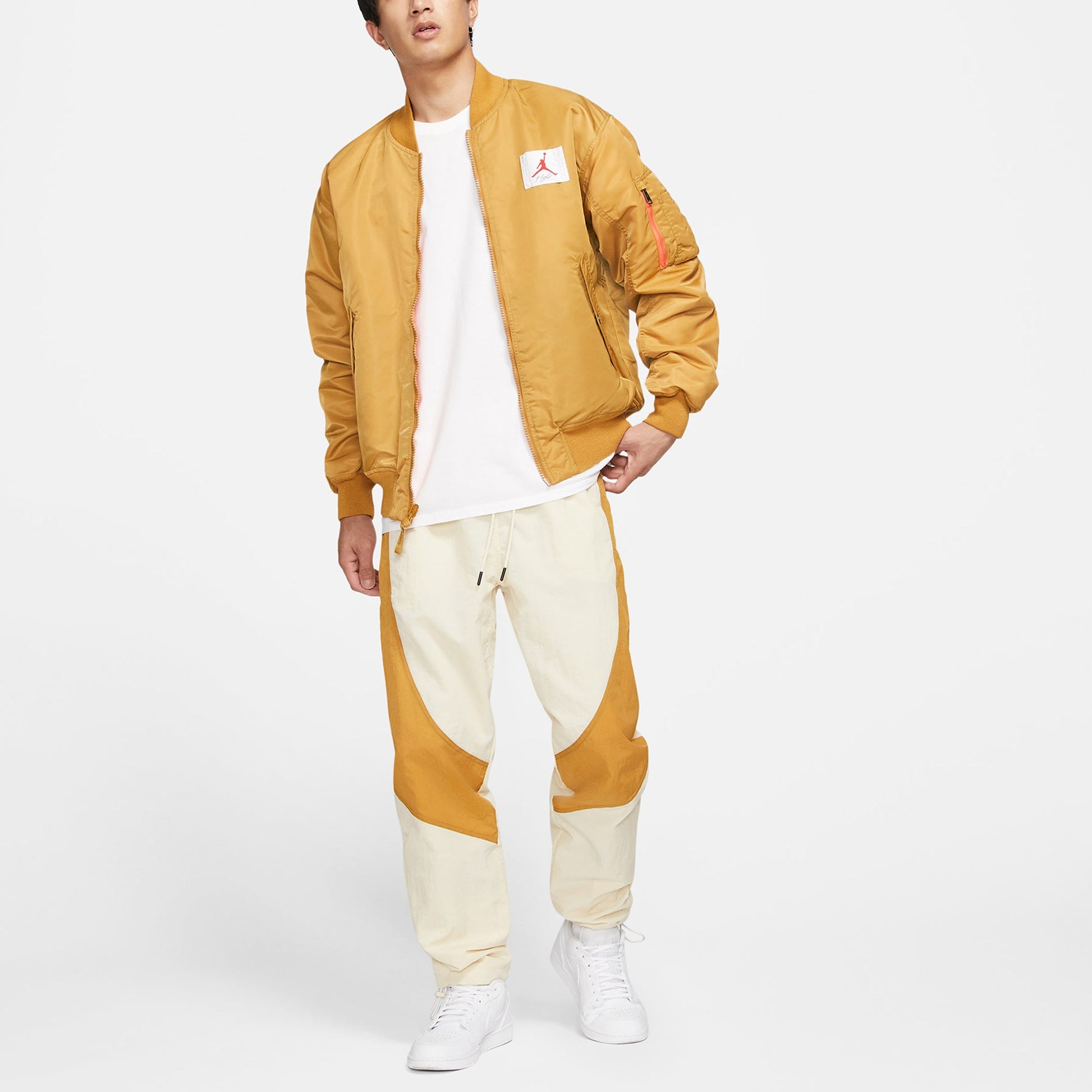 Air Jordan Flight Contrasting Colors Breathable Drawstring Sports Pants Yellow CV3175-275