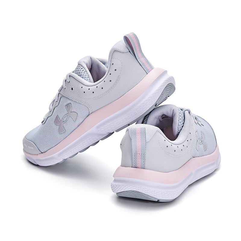 (GS) Under Armour Assert 10 AC 'Halo Grey Pink Sugar' 3026189-102