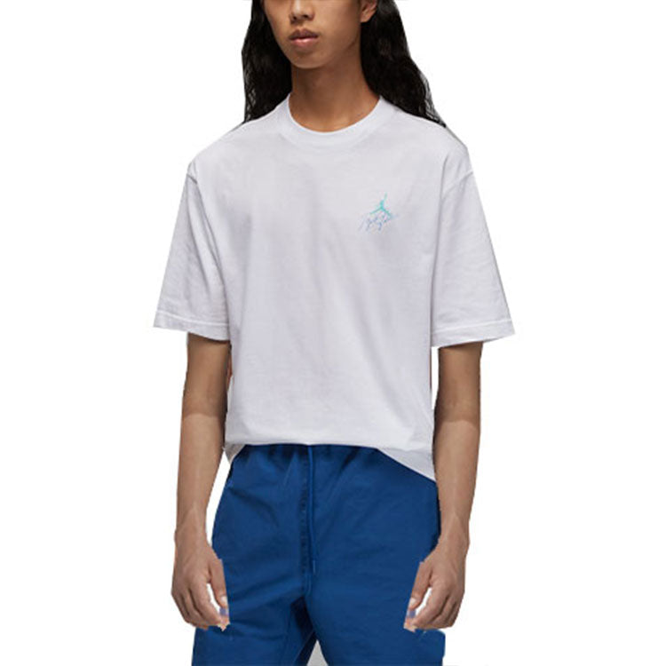 Men's Nike Logo Printing Casual Round Neck Short Sleeve White T-Shirt DZ4055-100
