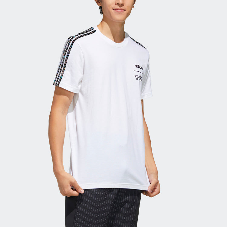 adidas neo x POKEMON Crossover Alphabet Printing Sports Round Neck Short Sleeve White FM6034