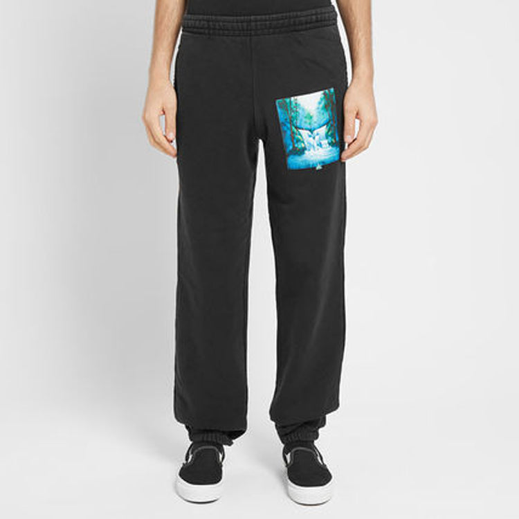 Men's Off-White Printing Black Pants OMCH020E19E300151088