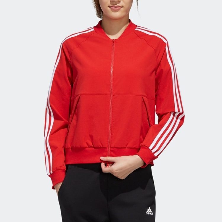 (WMNS) adidas WV BOMBER 3S Sports Jacket Red FK3510