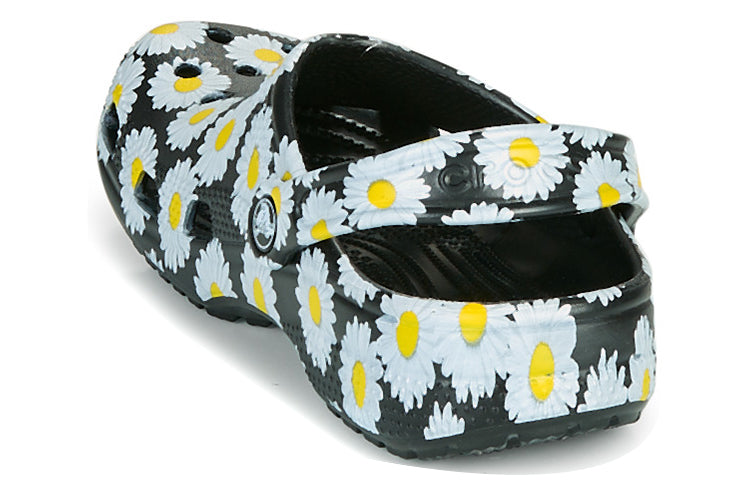 Crocs Classic clo daisy Full Print Sandals Unisex Black 206375-0ZI