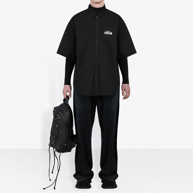 Balenciaga Crew Short Sleeve Shirt 'Black' 622251TIM391000
