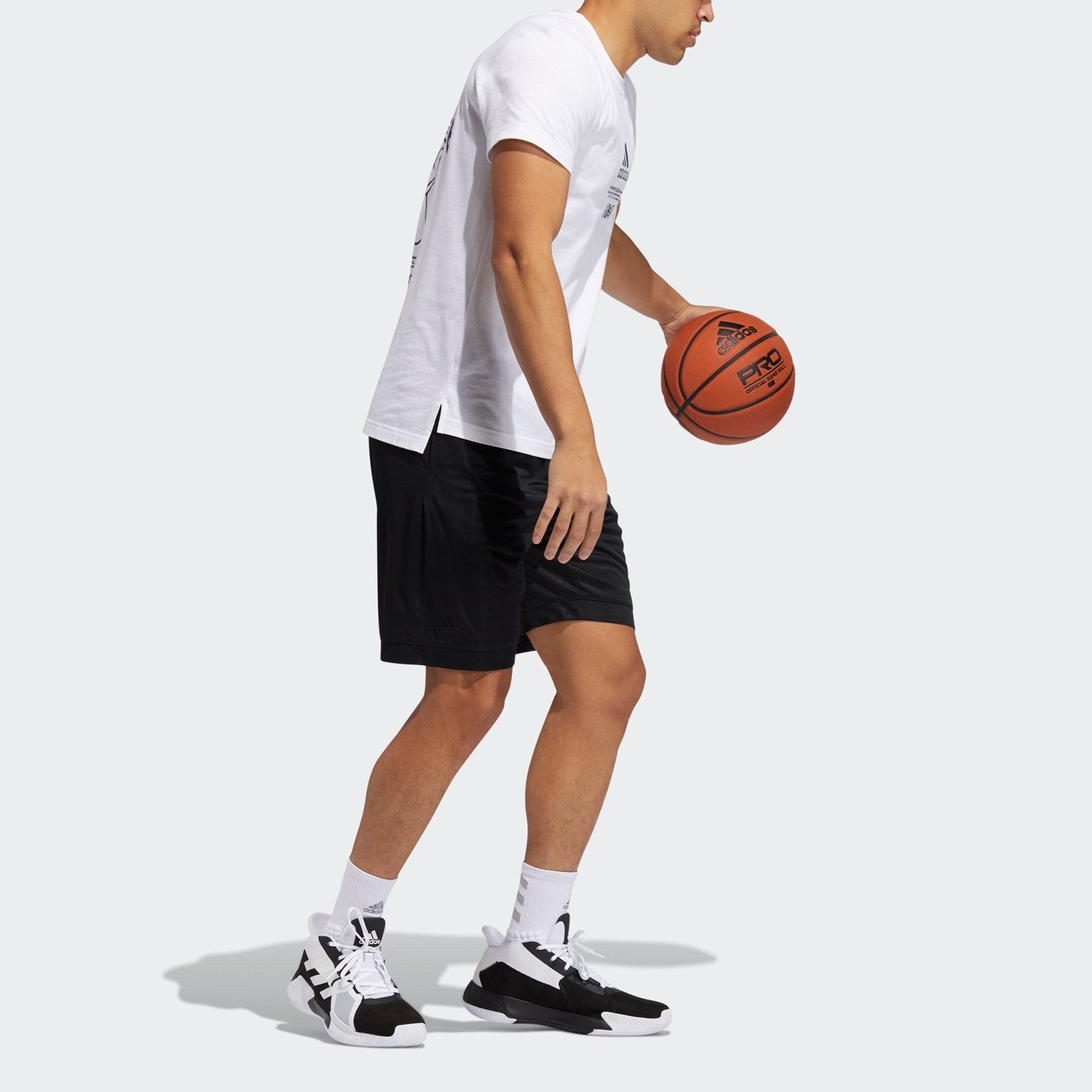 adidas Big Logo Short Basketball game Sports Shorts Black GT3018