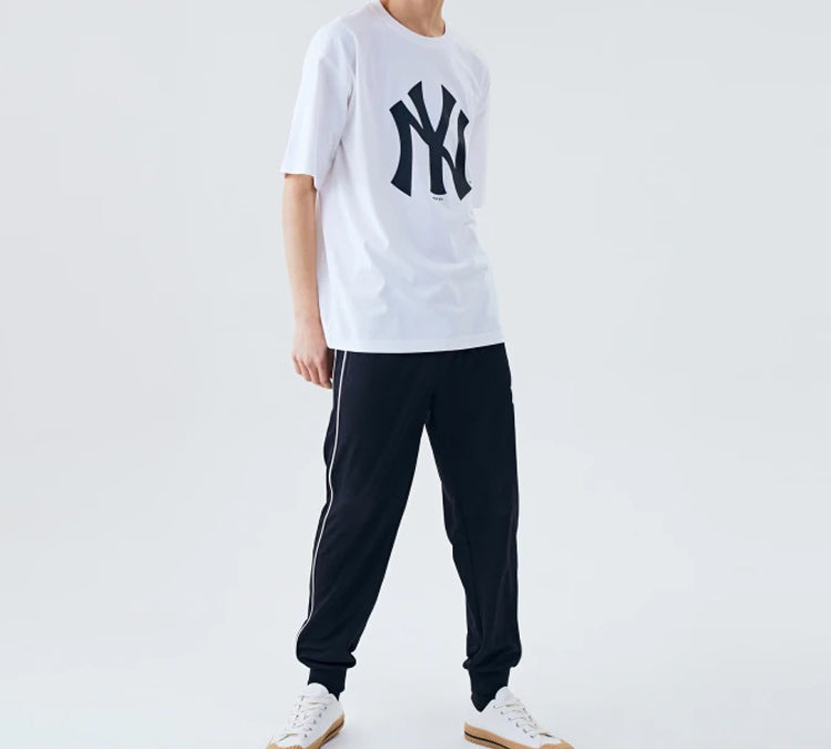 MLB NY/LA New York Yankees Basic Big Logo Printing Sports Round Neck Short Sleeve Unisex White 31TS09031-50W