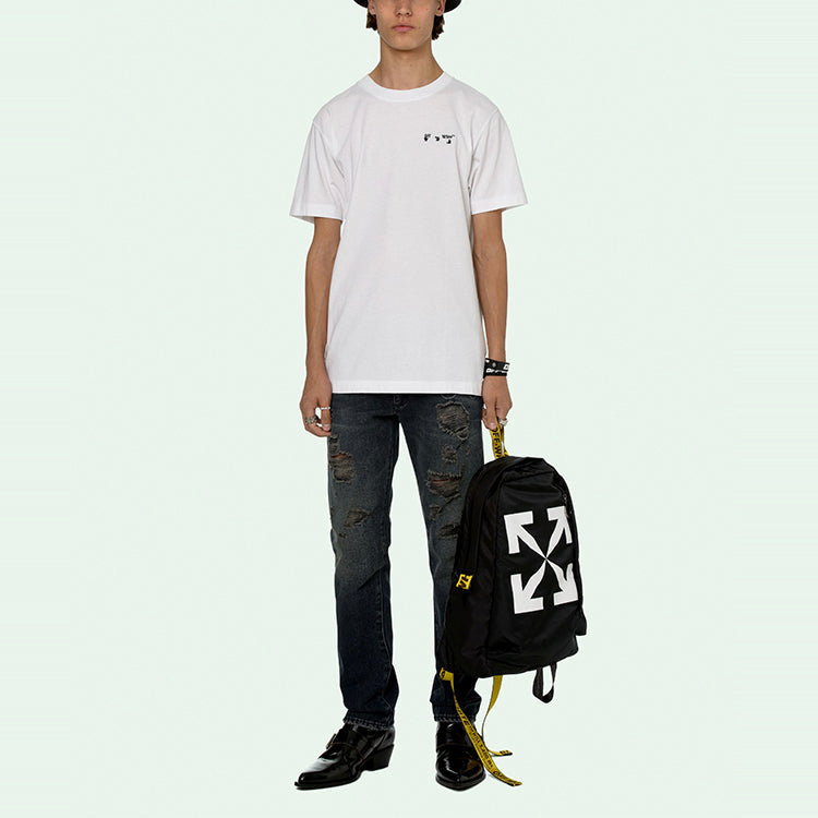 Off-White SS21 Logo Round Neck Short Sleeve White OMAA027R21JER0010110