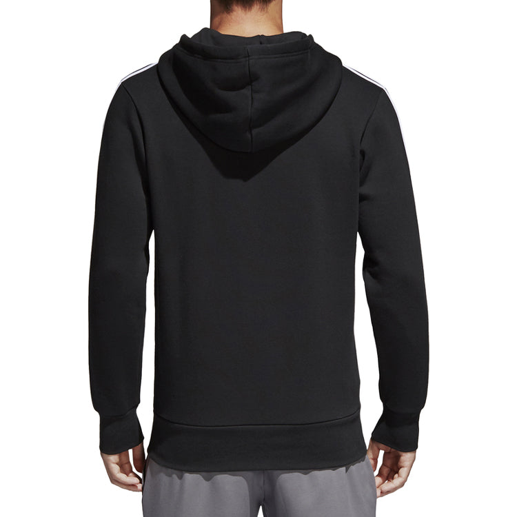 adidas 3-Stripes Fleece Hoodie 'Black White' B47368