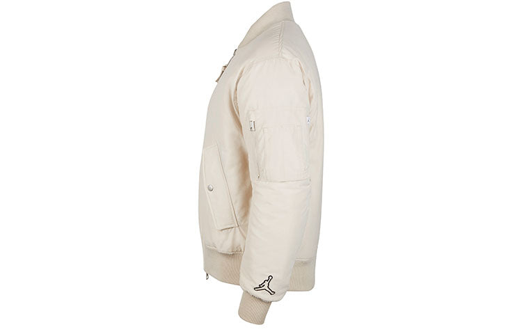 Men's Air Jordan Essentials Ma-1 Reversible Aviator Woven logo Padded Clothes Lime Grey Jacket DA9797-104