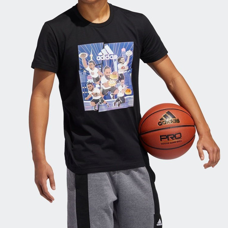 adidas SHANGHAI TEE Basketball Sports Short Sleeve Black GE1058