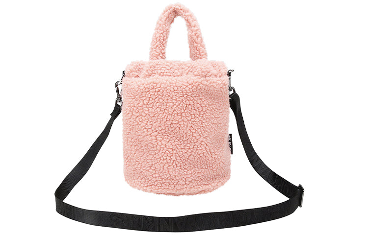 MLB Boston Red Sox polar fleece Wool Bucket Bag Pink 32BGDE011-43P
