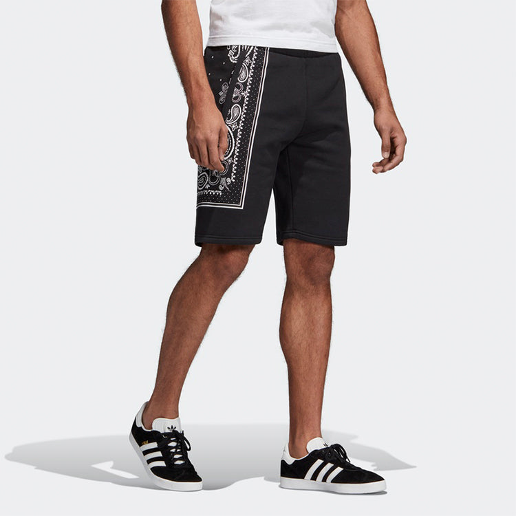 adidas originals Bandana Short Printing Casual Straight Sports Shorts Black EB4083