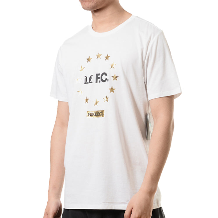 Men's Nike Alphabet Printing Sports Round Neck Pullover Short Sleeve White T-Shirt AH8520-100