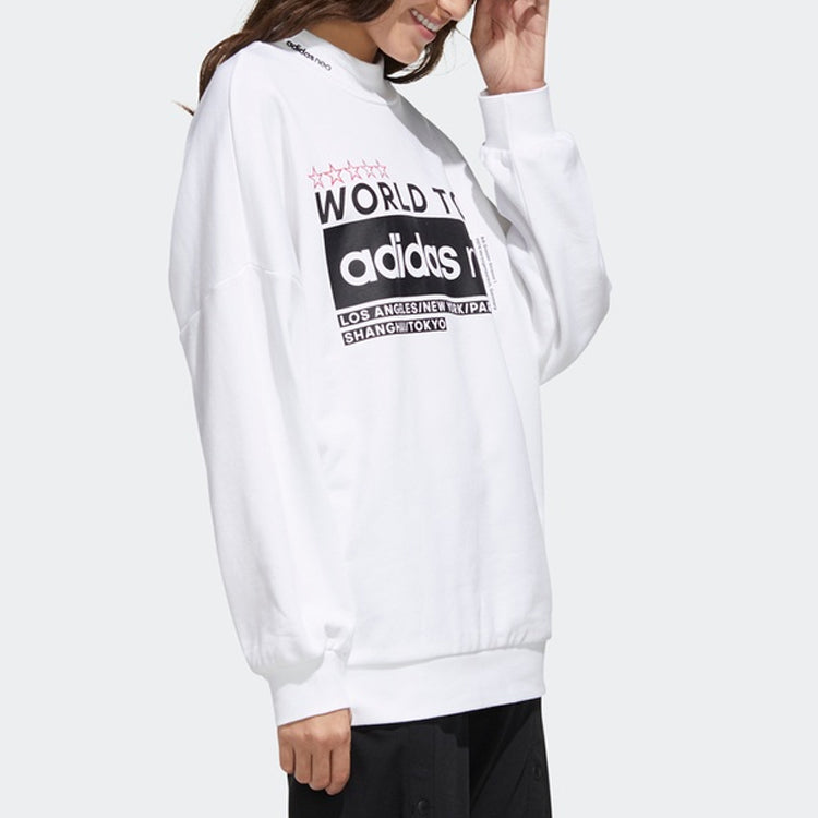 (WMNS) adidas neo Logo Printing Sweatshirt White FU1055
