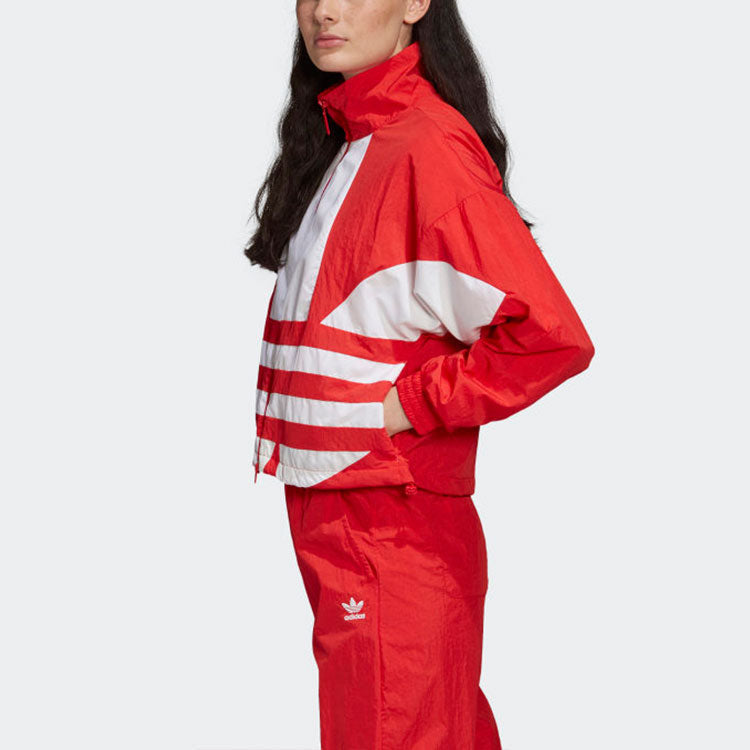 (WMNS) adidas originals LRG LOGO TT Large logo Sports Jacket Red FM2585