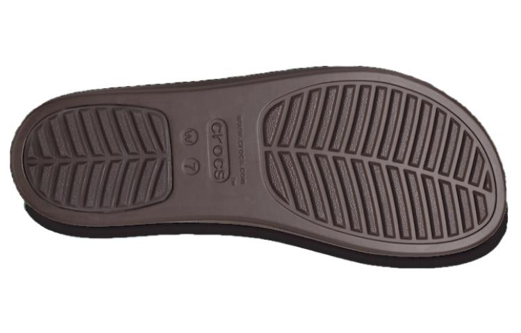 (WMNS) Crocs Brooklyn Croco Shine Slide Sandals 'Espresso' 209253-206
