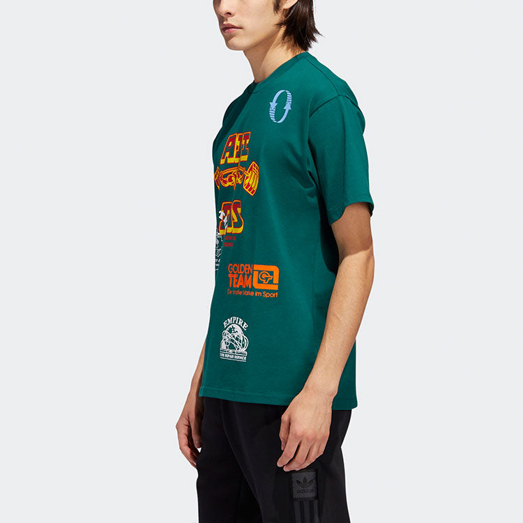 adidas originals Athleisure Casual Sports Printing Short Sleeve Green EC7370