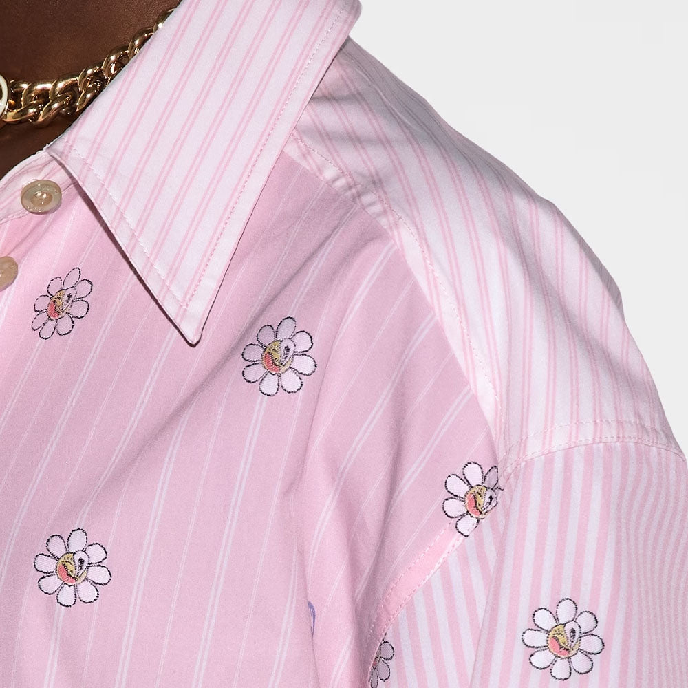 (WMNS) Gucci Striped Cotton Shirt Dress 'White Pink' 781668-Z8BRR-9368
