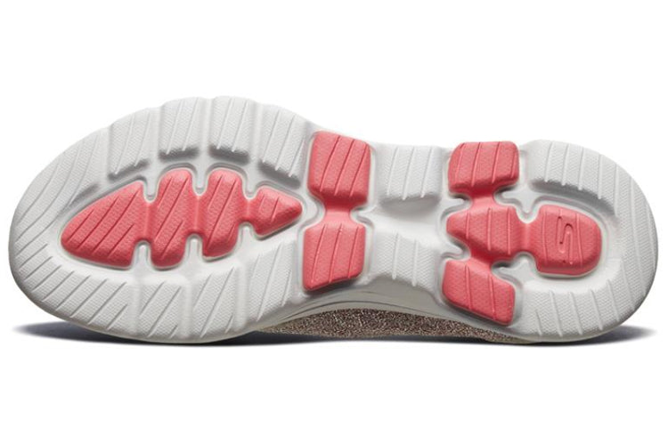 (WMNS) Skechers Go Walk 5 Running Shoes Brown/Pink/White 15915-NTCL