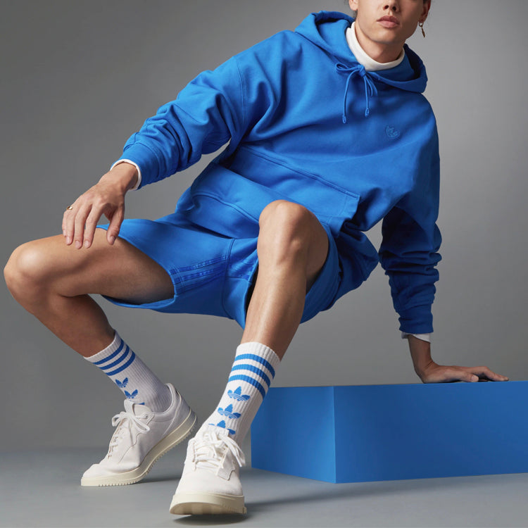 adidas originals Blue Version Series Solid Color Cotton hooded Pullover Sports H33459