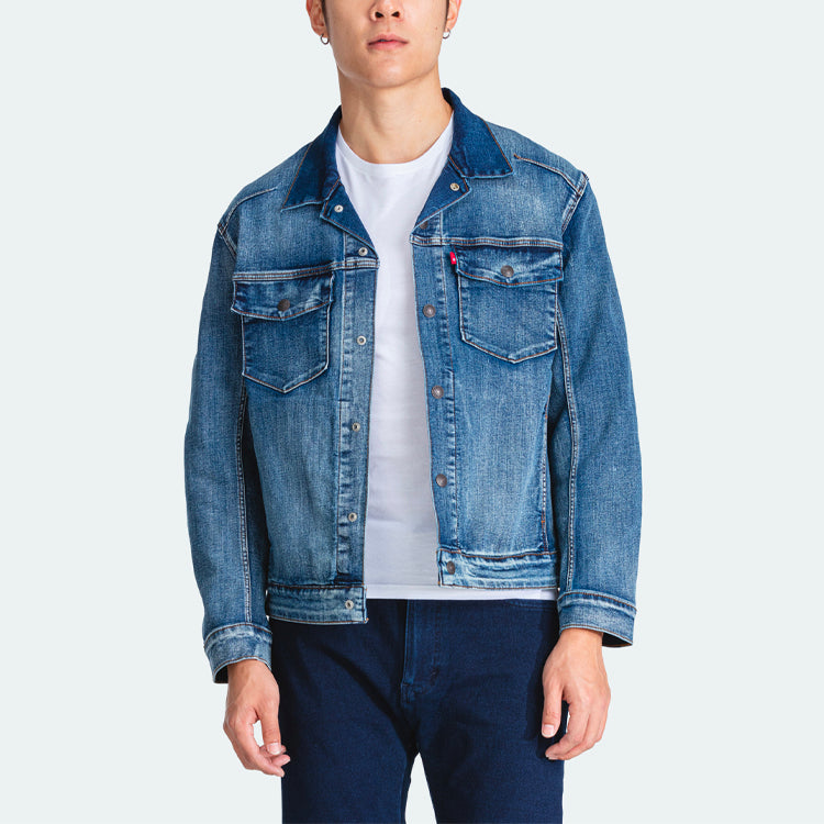 Men's Levis lapel Retro Denim Jacket Denim Blue 67778-0007