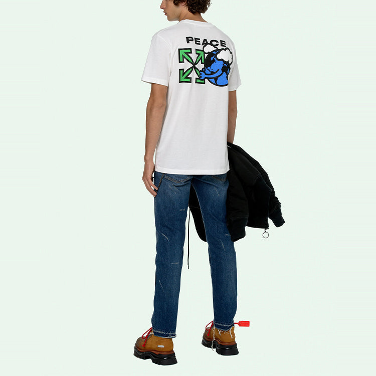 Off-White Peace Worldwide Print Short Sleeve OMAA027R21JER0090155