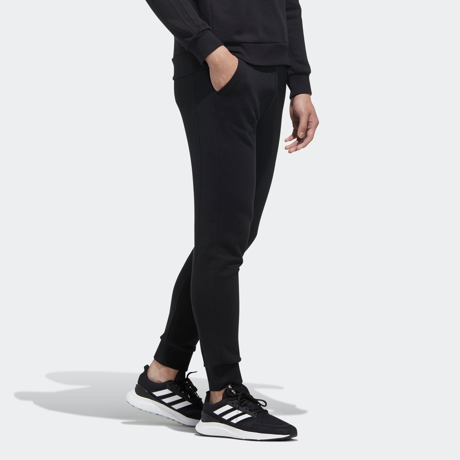 adidas neo M Faves Tp logo Bundle Feet Casual Sports Long Pants Black FU1046