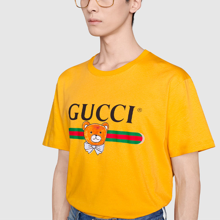 Kai x Gucci Crossover SS21 Loose Round Neck Short Sleeve Yellow 548334-XJDJH-7219