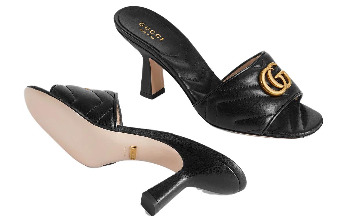 (WMNS) Gucci Marmont Double G slide sandal 'Black' 674839-BKO00-1000