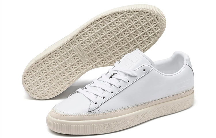 PUMA Basket Trim Prm Retro Low Tops Casual Skateboarding Shoes Unisex White 371581-01