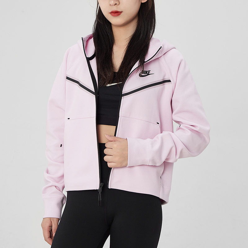 (WMNS) Nike Logo Printing Hooded Jacket Pink CW4299-695