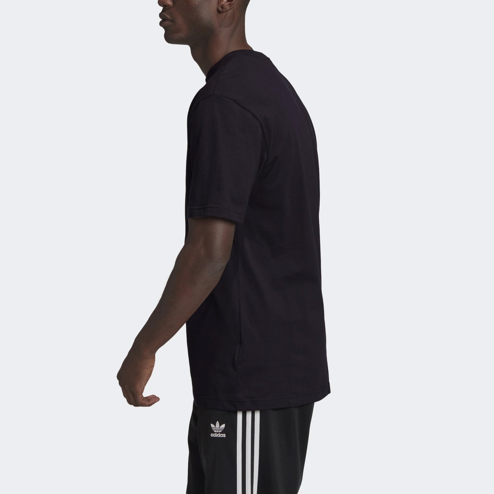 adidas originals 3d Trefoil Tee Casual Logo Round Neck Short Sleeve Black GE0829