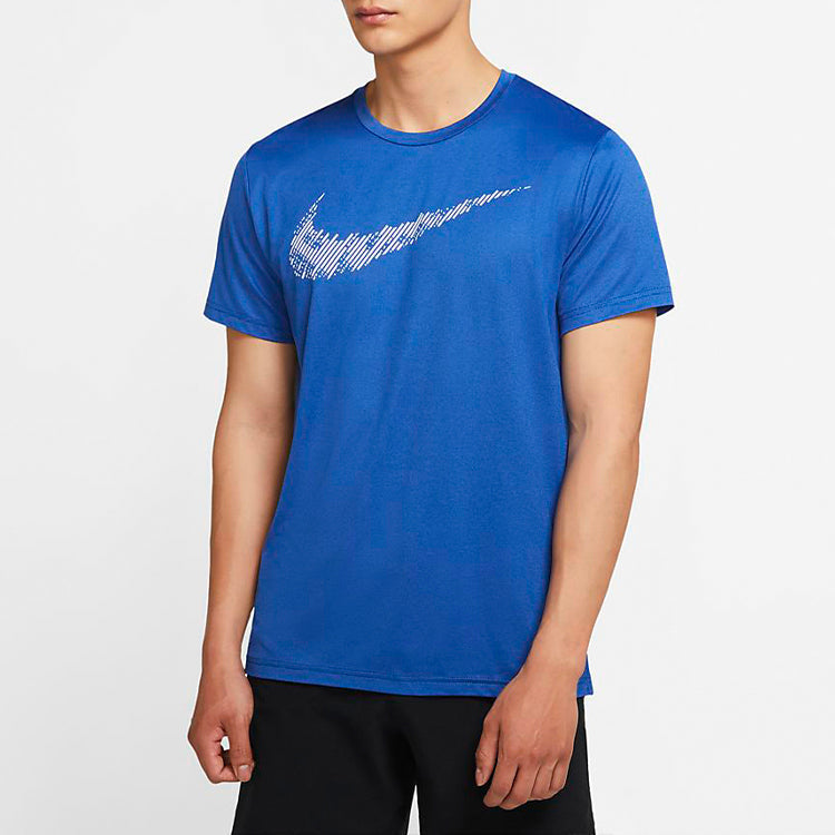 Nike Dri-Fit Printing Training Tops Short Sleeve Royal blue CJ4634-451