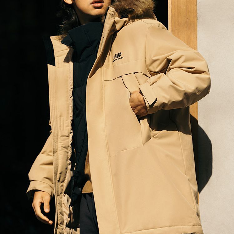 New Balance Long Puff Down Jacket Asia Sizing 'Tan' 5PC44303-BEI