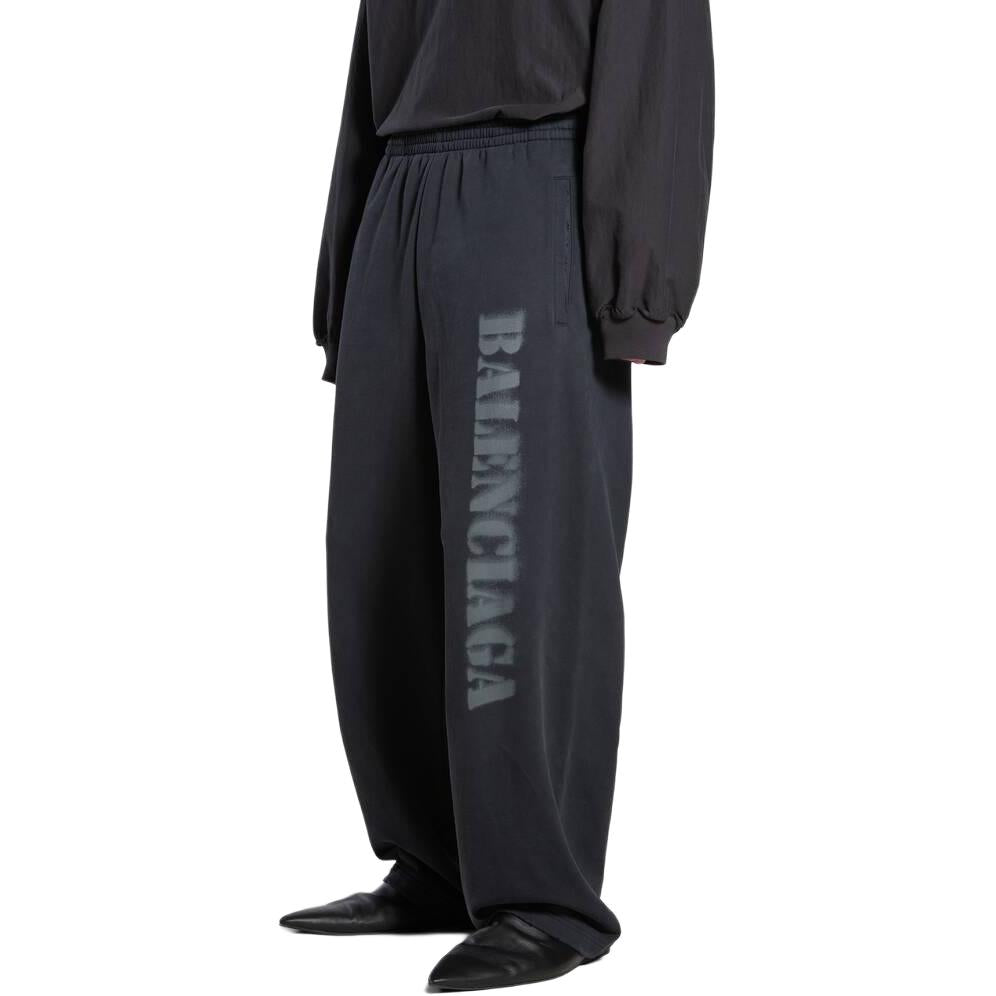 Balenciaga Stencil Type Baggy Sweatpants 'Black Grey' 771081TQVA41750