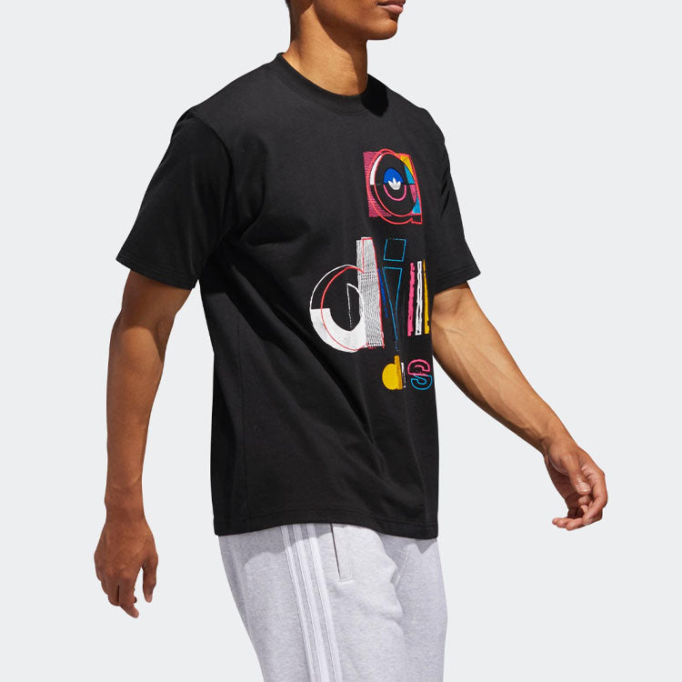 adidas originals Athleisure Casual Sports Short Sleeve Black DV3284