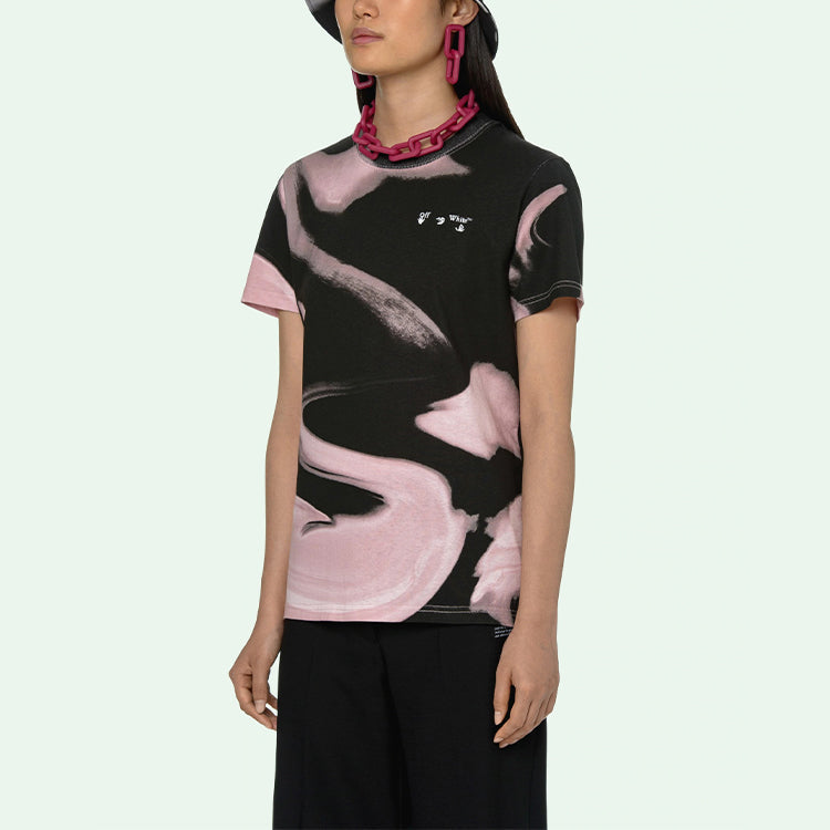 (WMNS) Off-White Liquid Melt Casual Tee 'Nude White' OWAA049R21JER0023101