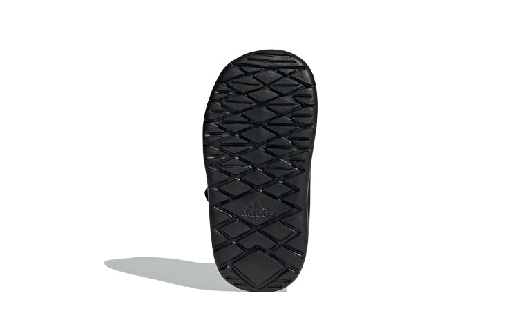 (TD) adidas Fortaswim I Velcro Casual Black Green Sandals 'Black Green' FV8860