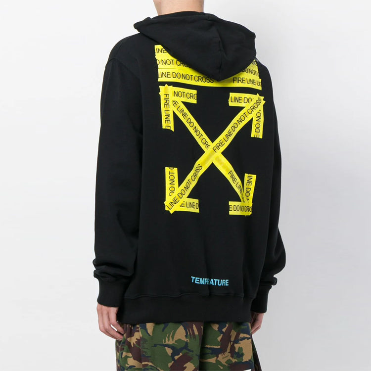 Off-White Fire Tape Sweatshirt 'Black' OMBB029S180030241060