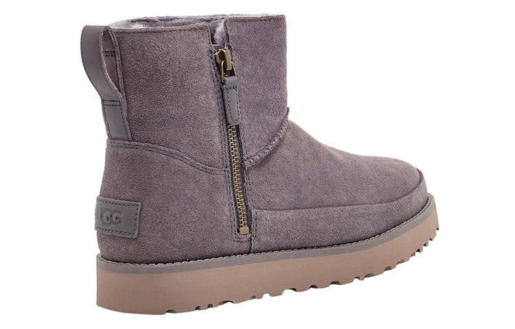(WMNS) UGG Classic Zip Mini Suede 'Grey Purple' 1113590-NHT