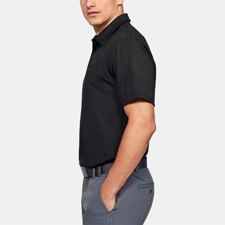 Men's Under Armour Playoff Golf Sports Thin and light Breathable Loose Short Sleeve Polo Shirt Black 1351131-001