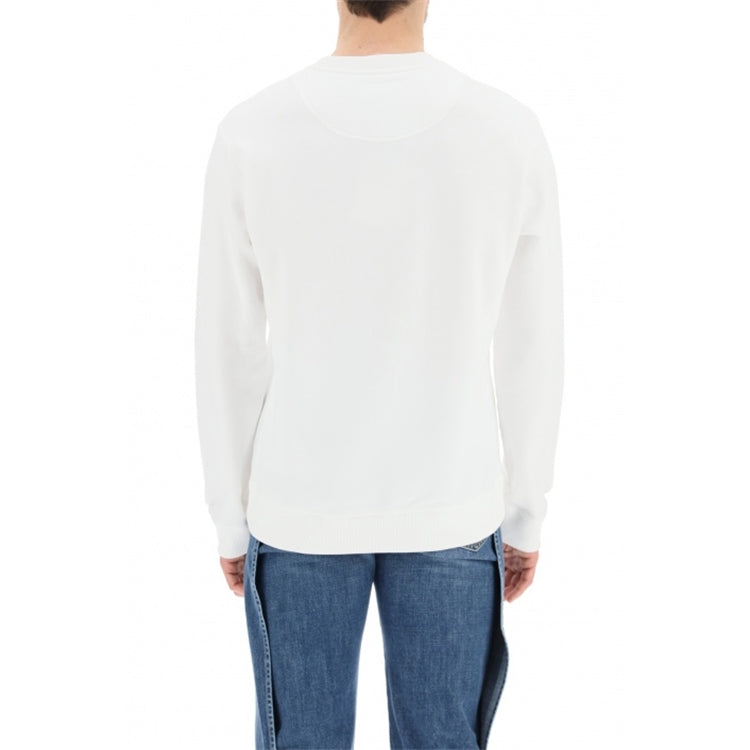 Men's KENZO SS21 TIGER Pattern Round Neck Pullover White FB55SW1204MP-01