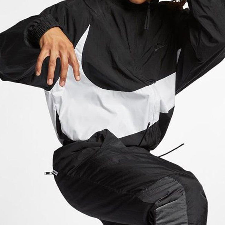 Nike Big Swoosh Sportswear Cardigan Woven Jacket Black AR3132-010