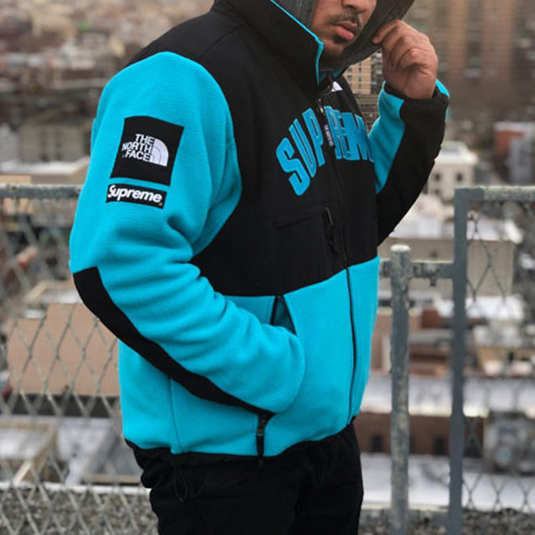 Supreme x The North Face Arc Logo Denali Fleece Jacket 'Black Blue' SUP-SS19-546